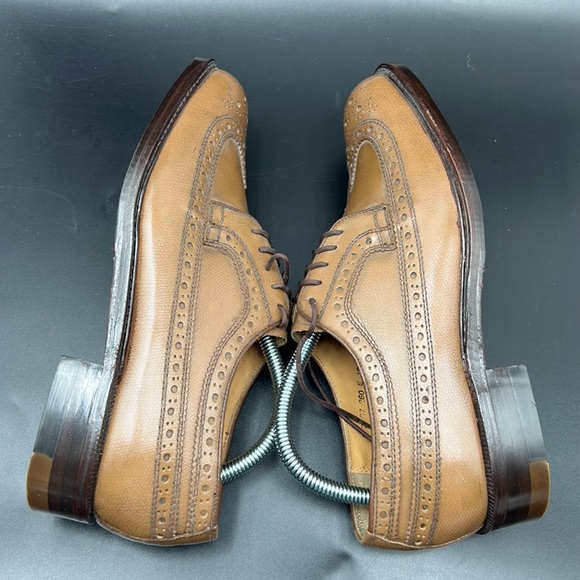 VINTAGE ESQUIRE ENGLAND OXFORD MENS SHOES SIZE 10 TAN - Picture 5 of 11